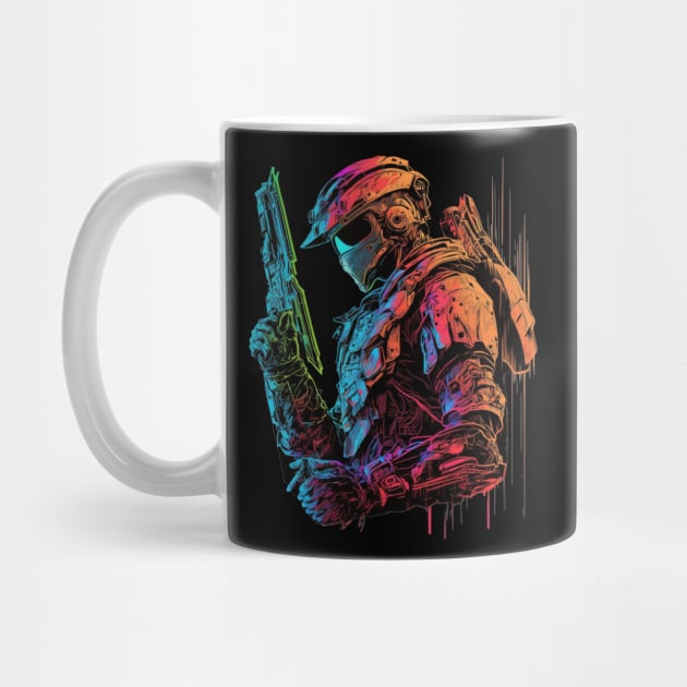 Halo Master Chief Neon - Original Artwork by Labidabop